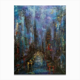 Cityscape At Night Canvas Print