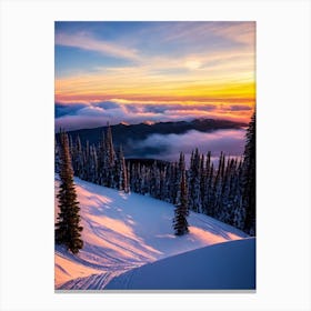 Steamboat, Usa Sunrise Skiing Poster Canvas Print