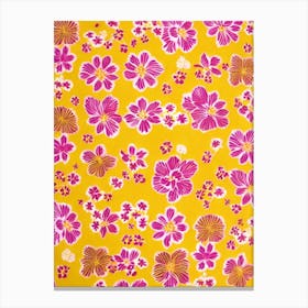 Orchid Floral Print Retro Pattern2 Flower Canvas Print