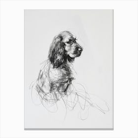 English Cocker Spaniel Dog Charcoal Line 1 Canvas Print