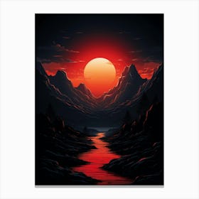 Sunset Over The Mountains Canvas Print