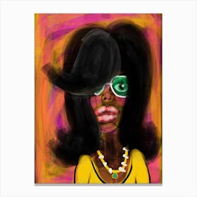 lady in yellow Canvas Print