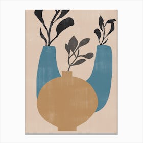 Vases With Plants Canvas Print