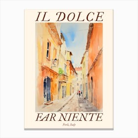 Il Dolce Far Niente Forli, Italy Watercolour Streets 1 Poster Canvas Print