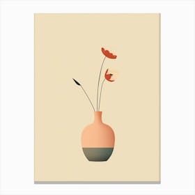 Flower In A Vase Line Art 7 Canvas Print