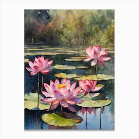 Lotus In The Pond Canvas Print