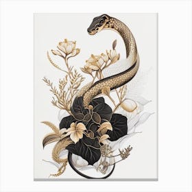 Copperhead Snake Gold And Black Canvas Print
