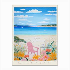 Poster Of Esperance Beach, Australia, Matisse And Rousseau Style 2 Canvas Print