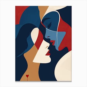 Love Is Like A Kiss, Abstract, Valentine's Day Canvas Print