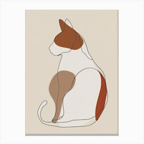 Cat - Boho, Line Art 3 Canvas Print