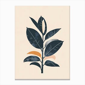 Rubber Plant Minimalist Illustration 1 Canvas Print