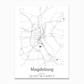 Magdeburg,Germany Minimalist Map Canvas Print