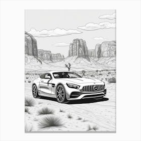 Mercedes Benz Amg Gt Desert Drawing 4 Canvas Print