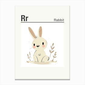 Animals Alphabet Rabbit 4 Canvas Print