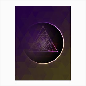 Geometric Neon Glyph on Jewel Tone Triangle Pattern 383 Canvas Print