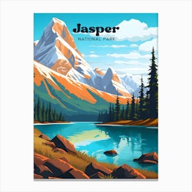 Jasper National Park Alberta Canada Camping Travel Art Canvas Print