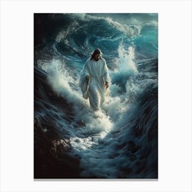 Jesus In The Waves 4 Leinwandbild