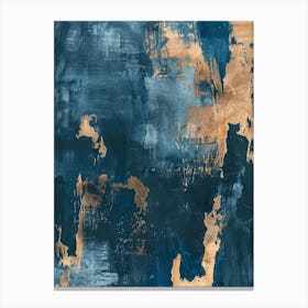 Blue And Gold Abstract Painting 8 Canvas Print