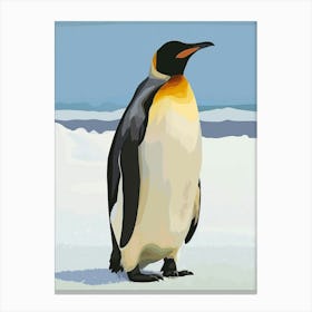 Emperor Penguin Petermann Island Minimalist Illustration 1 Canvas Print