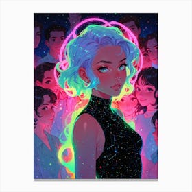 Girl In Space 1 Canvas Print