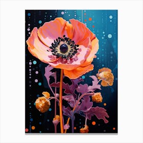 Surreal Florals Poppy 1 Flower Painting Canvas Print
