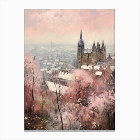 Dreamy Winter Painting Edinburgh Scotland 5 Canvas Print