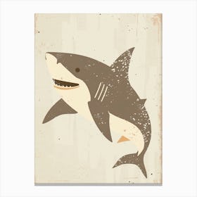 Friendly Shark Muted Pastels 3 Canvas Print