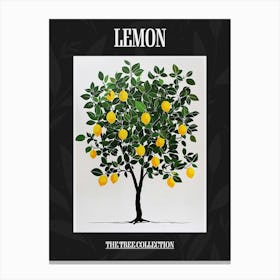 Lemon Tree Pixel Illustration 1 Poster Canvas Print