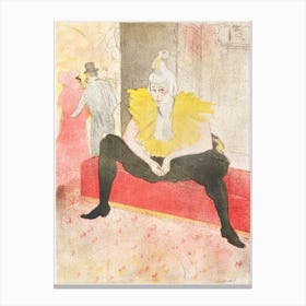 The Seated Clowness (Miss Cha U Kao), (1896), Henri de Toulouse-Lautrec Canvas Print