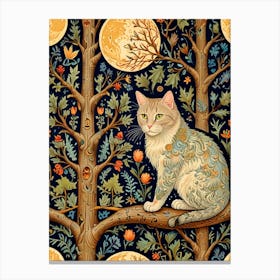 William Morris Cat In The Moonlight 27 Canvas Print