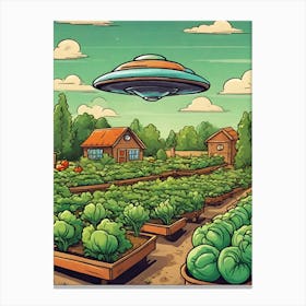 UFO Over Vegetable Garden Canvas Print