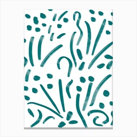 Teal Splatters Canvas Print