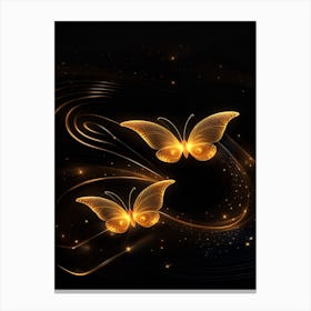 Golden Butterflies 1 Canvas Print