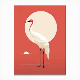 Minimalist Crane 2 Illustration Canvas Print