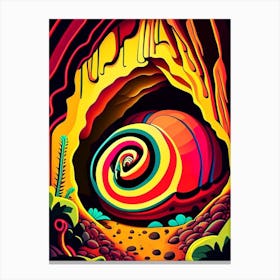 Snail In Cave 1 Pop Art Canvas Print