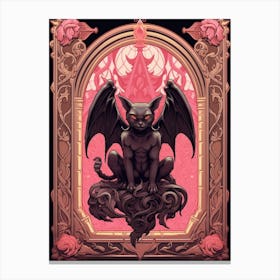 Gargoyle Tarot Pink & Black 3 Canvas Print