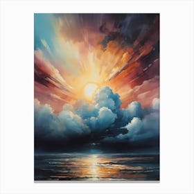 Abstract Glitch Clouds Sky (55) Canvas Print
