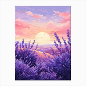 Lavender Field Sunset 1 Canvas Print