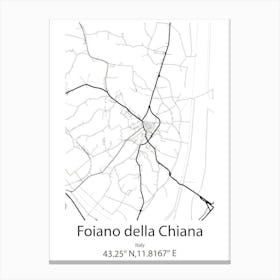 Foiano Della Chiana,Italy Minimalist Map Canvas Print