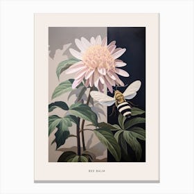 Flower Illustration Bee Balm 1 Poster Canvas Print