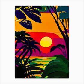 Tropical Plant Sunset 2 Canvas Print