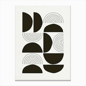 Shapes and Lines - Black 06 Canvas Print