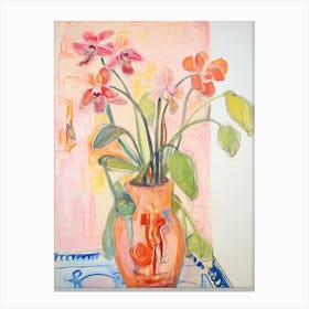 Flower Painting Fauvist Style Monkey Orchid 2 Canvas Print