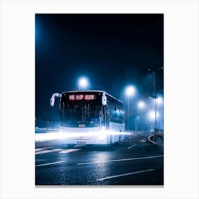 Bus Gasoline Urban Move Background Black Modern Europa Car Twilight Light Lamp Life Obs (8) Canvas Print