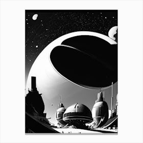 Satellite Noir Comic Space Canvas Print