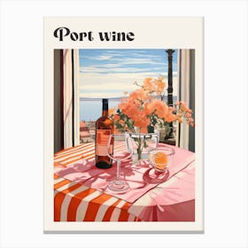 Port Wine 2 Retro Cocktail Poster Canvas Print