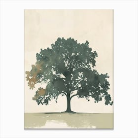 Pecan Tree Minimal Japandi Illustration 1 Canvas Print