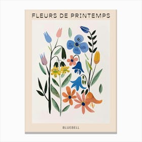 Spring Floral French Poster  Bluebell 4 Canvas Print