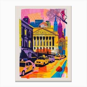 The Brooklyn Museum New York Colourful Silkscreen Illustration 3 Canvas Print