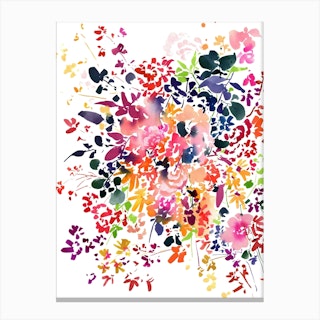 Floral Rainbow Canvas Print